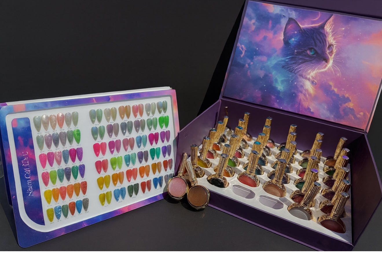 Neon Cat Eye Gel – 36 Colors (121–156) | Free Magnet + Free Display