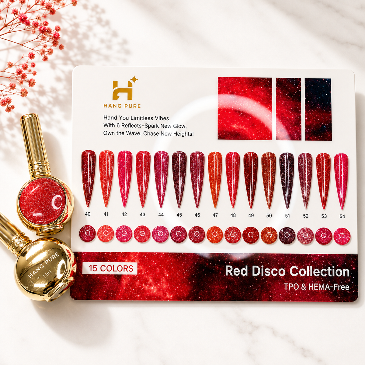 Red Disco Gel Collection 15 Colors (40 - 54)