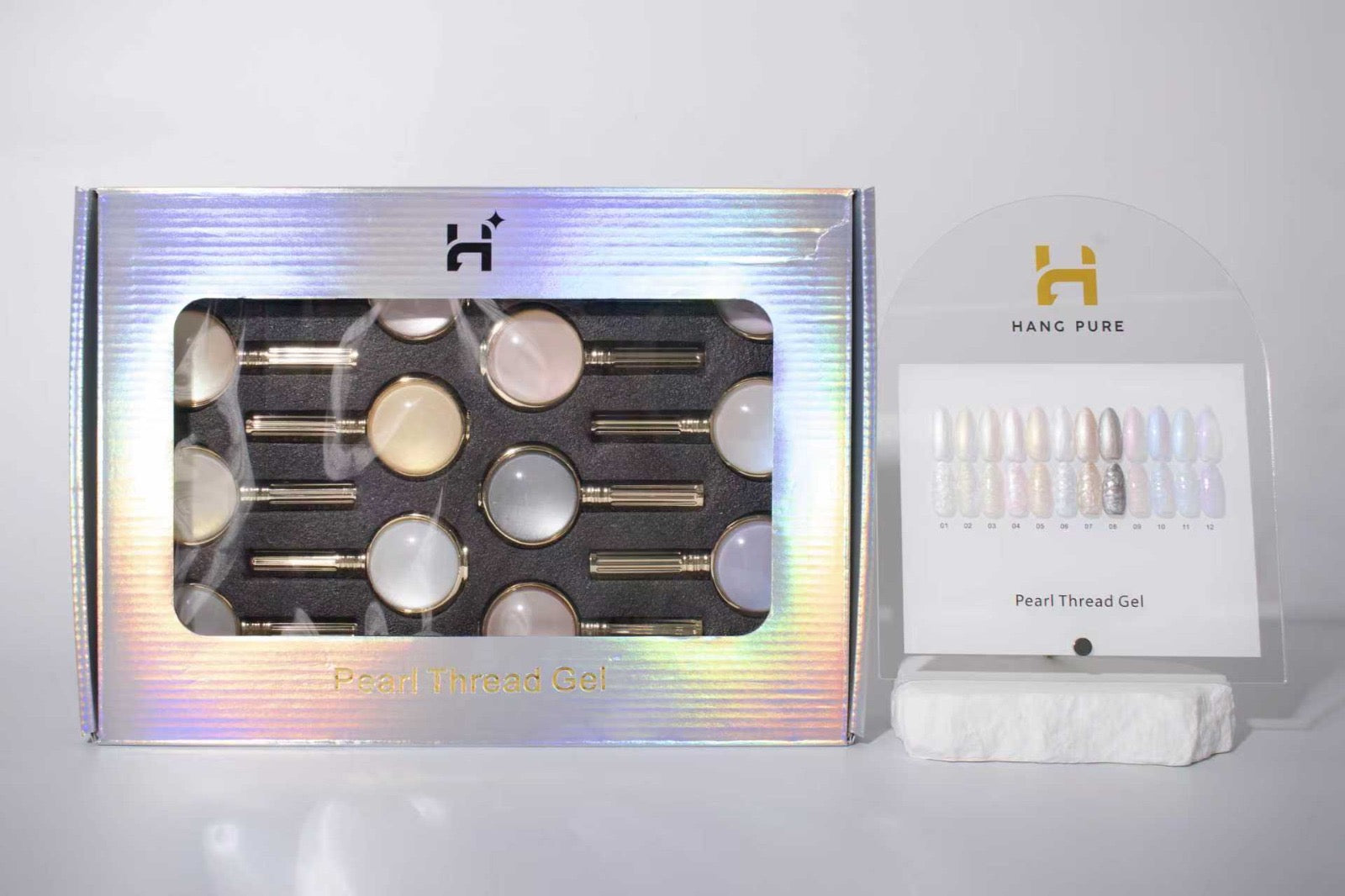 Pearl Thread 18ml Gel Polish Collection β 12 Colors + Display