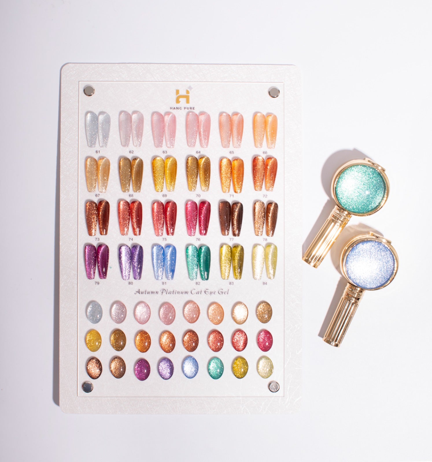 Autumn Platinum Cat Eye Series – 24 Magnetic Gel Colors | 18ml + Display (#61–#84)