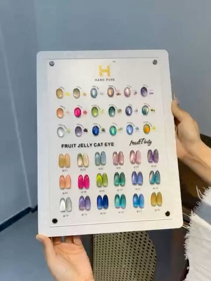 Fruit Cat Eye Collection – 18 Colors 15ml (85–102) | Fruit-Inspired Magnetic Gel + Display