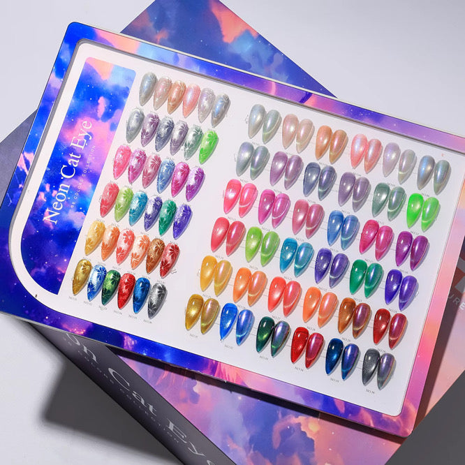 Neon Cat Eye Gel – 36 Colors (121–156) | Free Magnet + Free Display