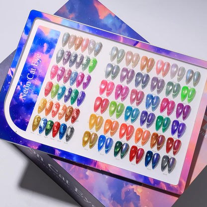 Neon Cat Eye Gel – 36 Colors (121–156) | Free Magnet + Free Display