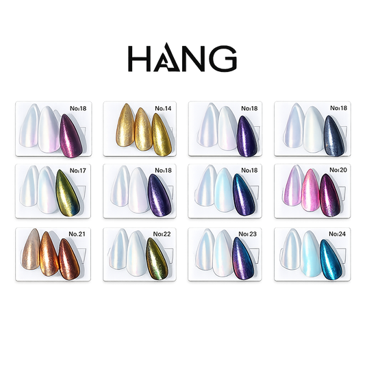 Hang Chrome Powder 12-Color Collection – Shades 13–24 | Free Display Included