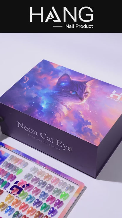 Neon Cat Eye Gel – 36 Colors (121–156) | Free Magnet + Free Display